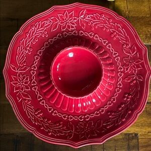 BORDALLO PINHEIRO poinsettia chip and dip